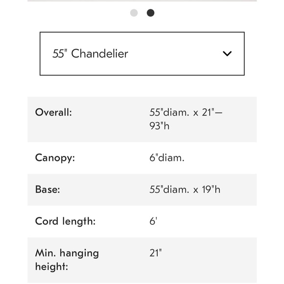 West Elm Chandelier Adjustable Mobile Grand Lustre-Satin Nickel NEW 55” in box - Picture 4 of 6